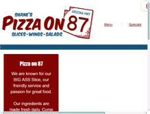 Tablet Screenshot of pizzaon87.com